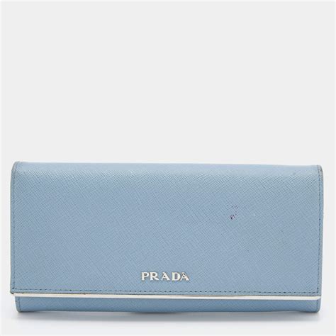 prada women wallet light blue|prada saffiano wallet blue.